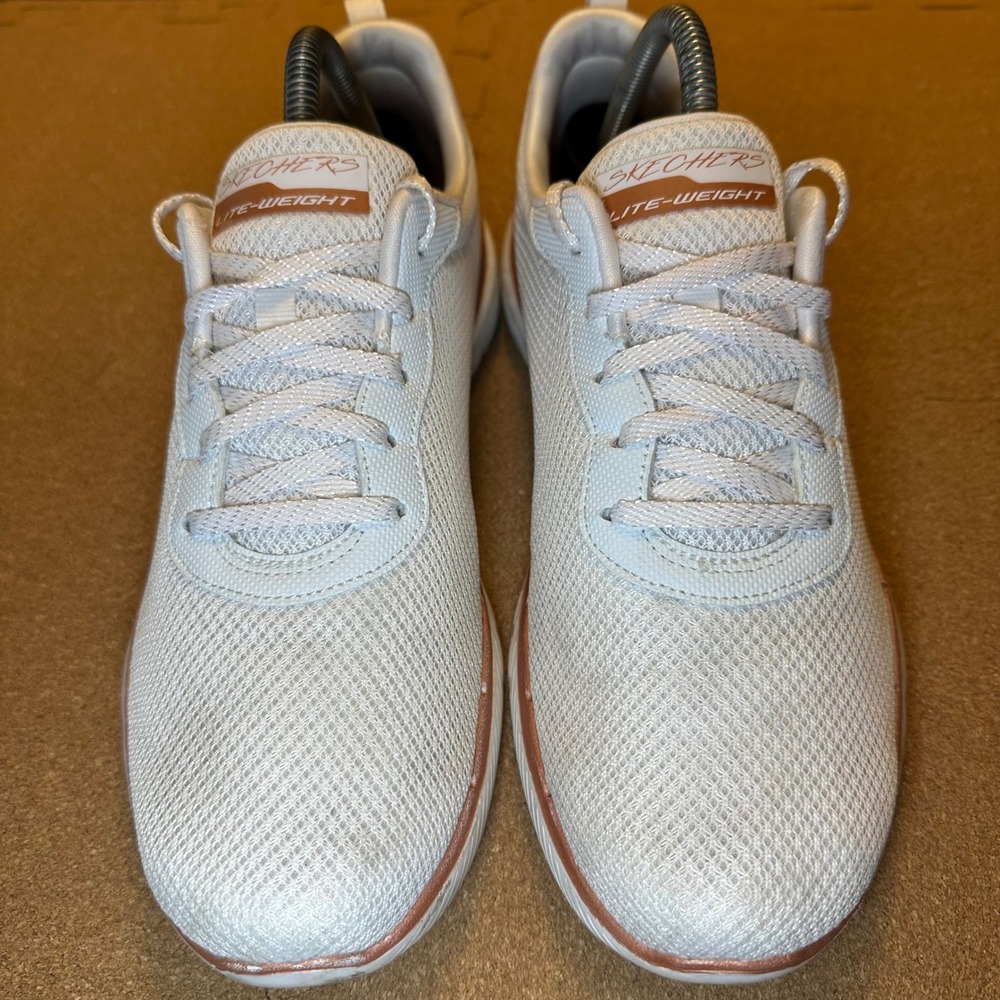 Skechers Flex Appeal 3.0 Women's Size 10 Insiders White Rose Gold Sneakers 13070 - Picture 3 of 11
